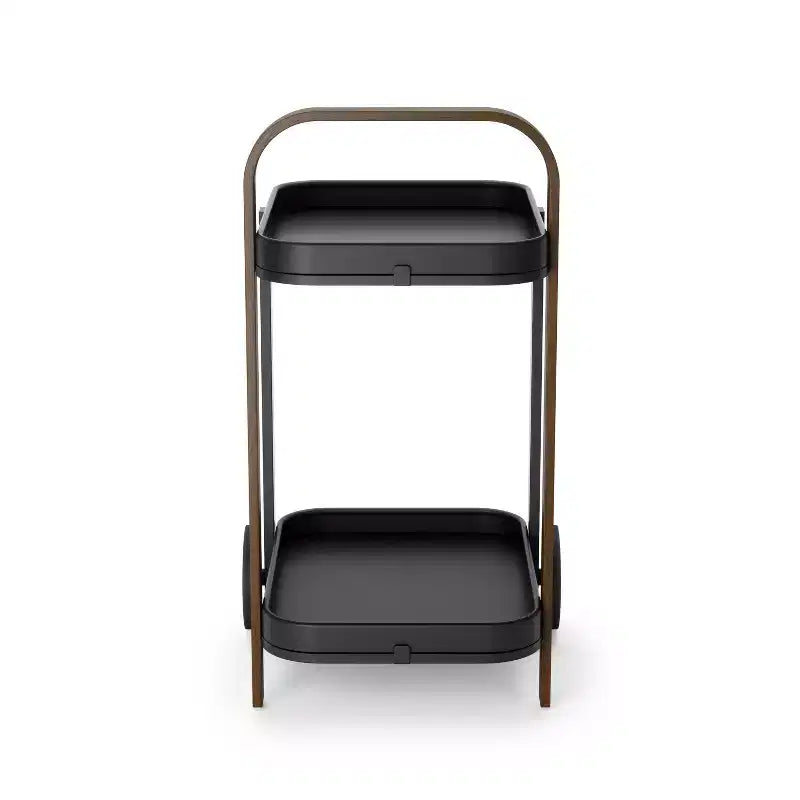 Steel and Wood Bar Serving Cart