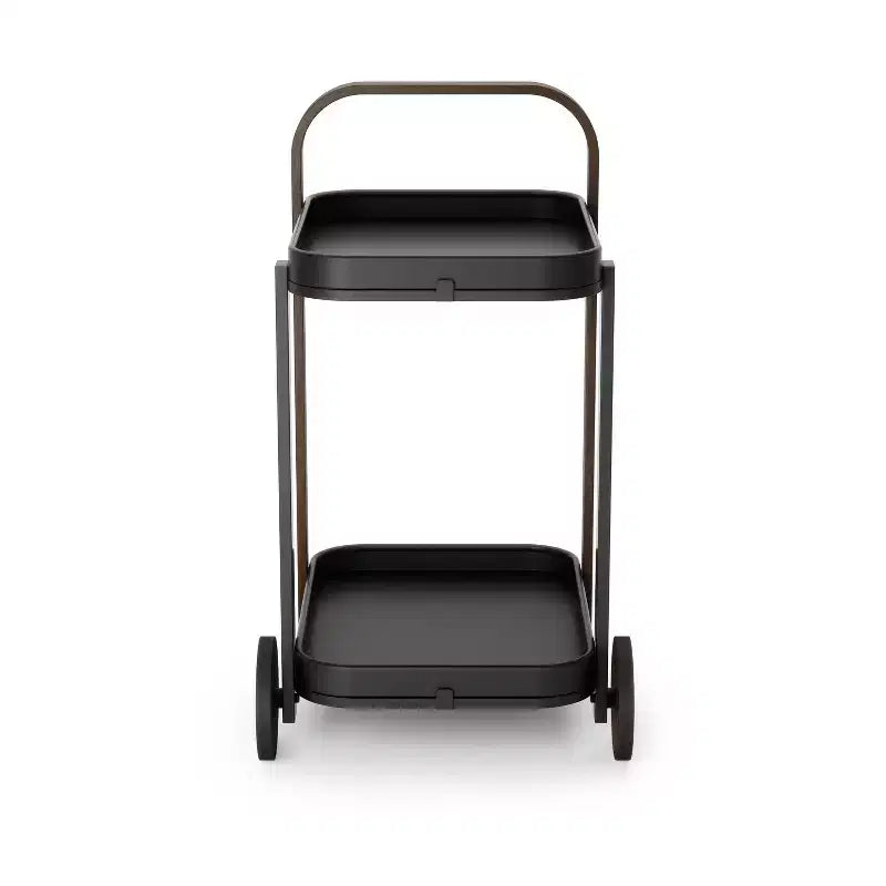 Steel and Wood Bar Serving Cart
