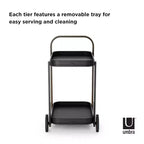 Steel and Wood Bar Serving Cart