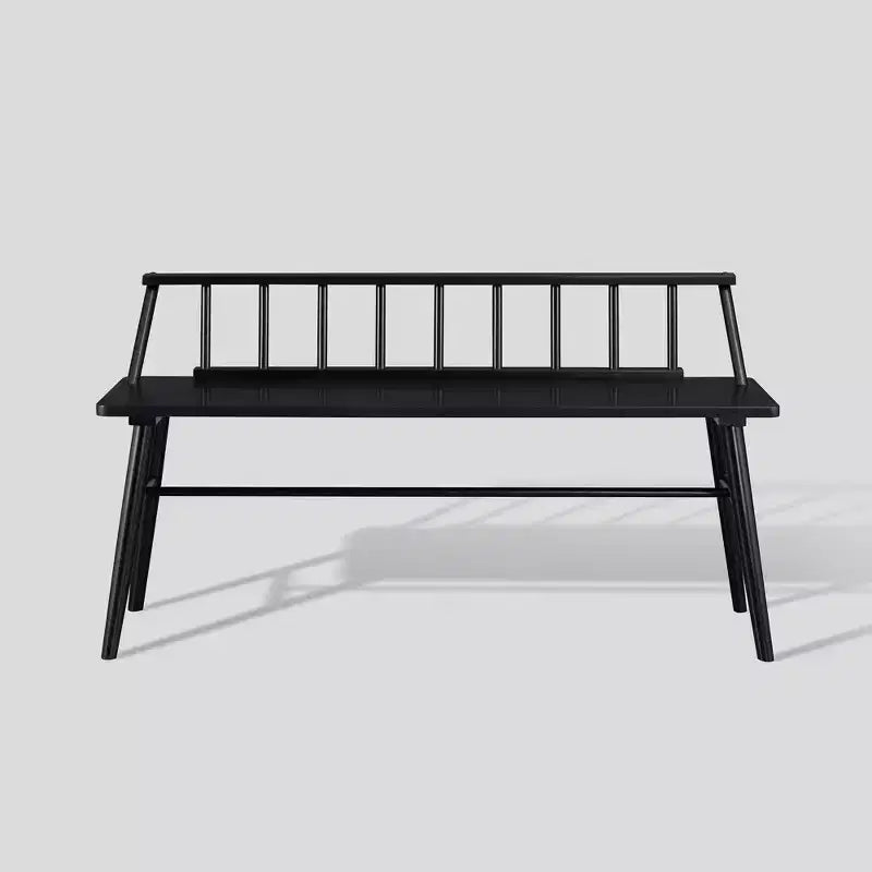 Transitional Low-Back Spindle Entryway Bench with Armrests