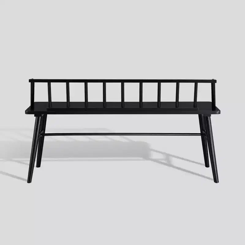 Transitional Low-Back Spindle Entryway Bench with Armrests