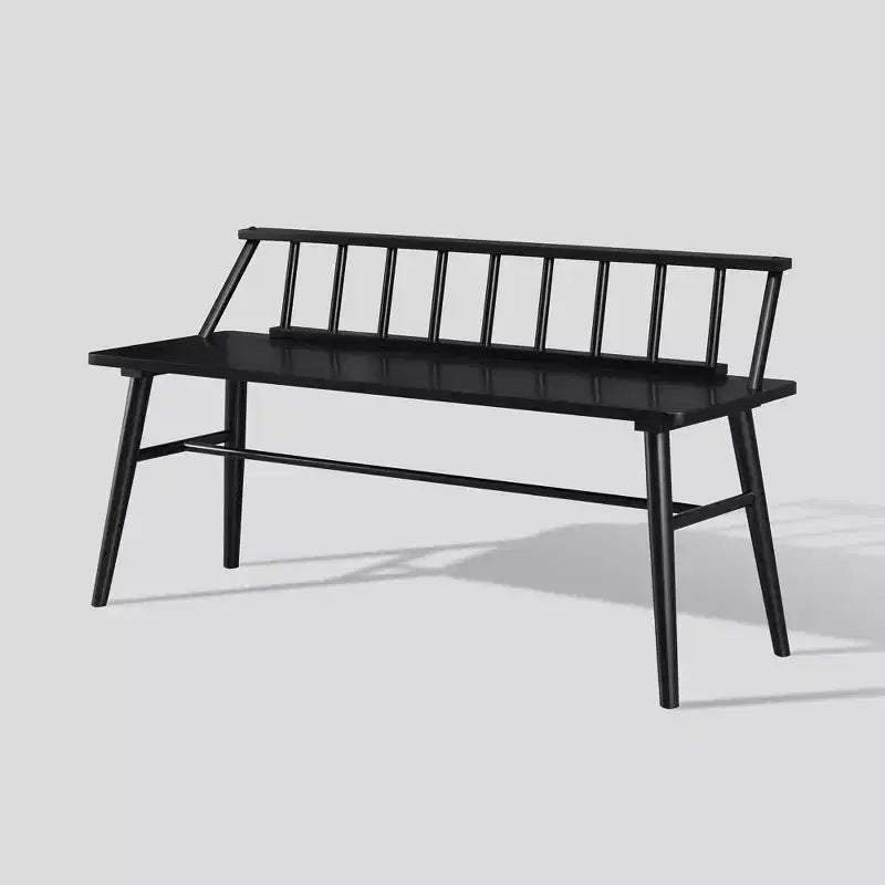 Transitional Low-Back Spindle Entryway Bench with Armrests