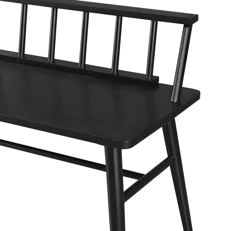 Transitional Low-Back Spindle Entryway Bench with Armrests