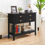 4-Drawer Console Entryway Table, MDF and Pine