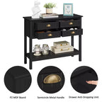 4-Drawer Console Entryway Table, MDF and Pine