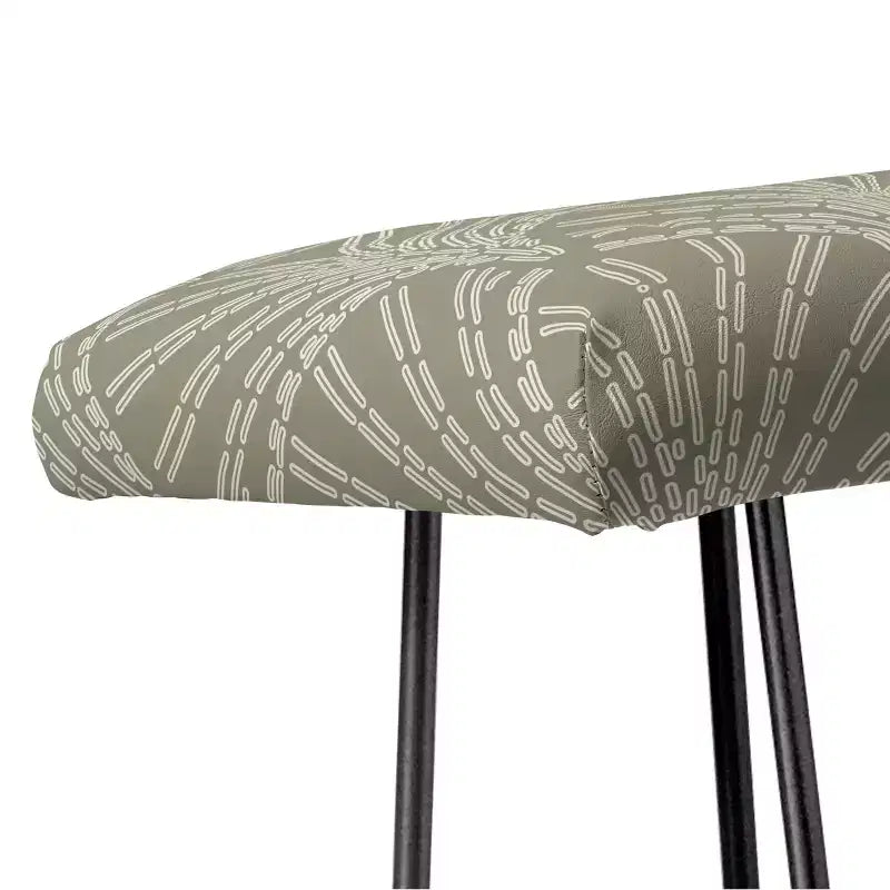 Sage Green Upholstered Entryway Bench with Steel Frame