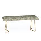 Sage Green Upholstered Entryway Bench with Steel Frame