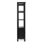 Modern Farmhouse Wooden Bookcase with Tempered Glass Cabinet Doors