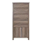 Modern Farmhouse Wooden Bookcase with Tempered Glass Cabinet Doors