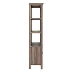 Modern Farmhouse Wooden Bookcase with Tempered Glass Cabinet Doors