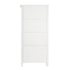 Modern Farmhouse Wooden Bookcase with Tempered Glass Cabinet Doors