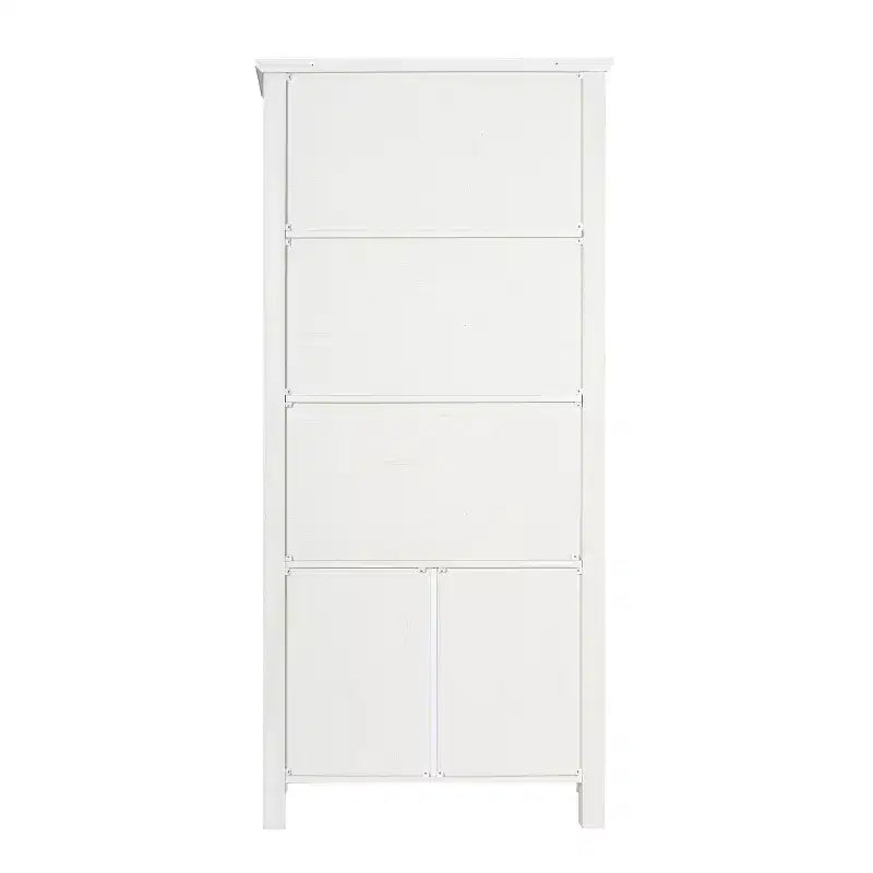 Modern Farmhouse Wooden Bookcase with Tempered Glass Cabinet Doors