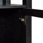 Modern Farmhouse Wooden Bookcase with Tempered Glass Cabinet Doors