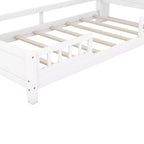 Wood Platform Bed with Built-in LED Lights and Storage Headboard