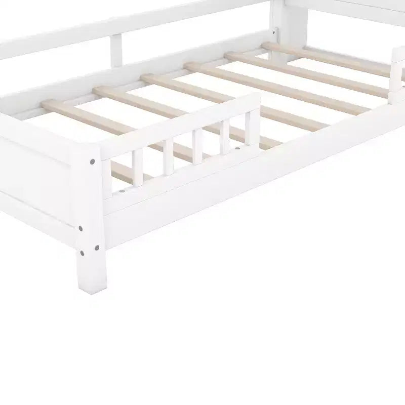 Wood Platform Bed with Built-in LED Lights and Storage Headboard