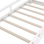 Wood Platform Bed with Built-in LED Lights and Storage Headboard