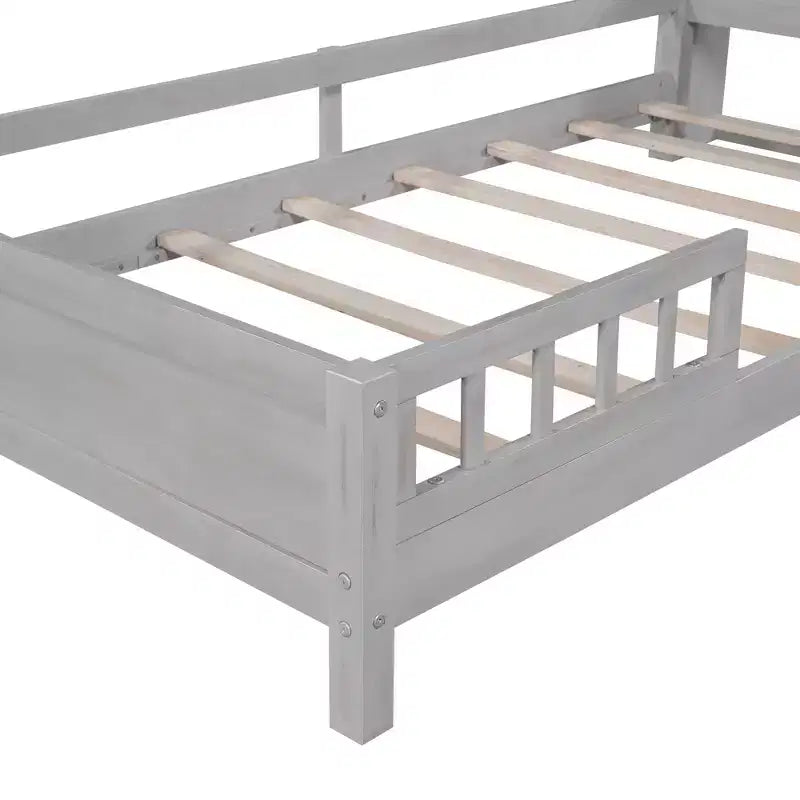 Wood Platform Bed with Built-in LED Lights and Storage Headboard