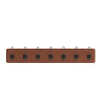 Wall Mount Pine Wood Storage Rack with 7 Hanging Hooks, 86.4 cm