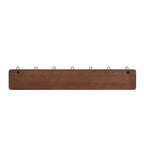 Wall Mount Pine Wood Storage Rack with 7 Hanging Hooks, 86.4 cm