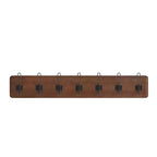 Wall Mount Pine Wood Storage Rack with 7 Hanging Hooks, 86.4 cm