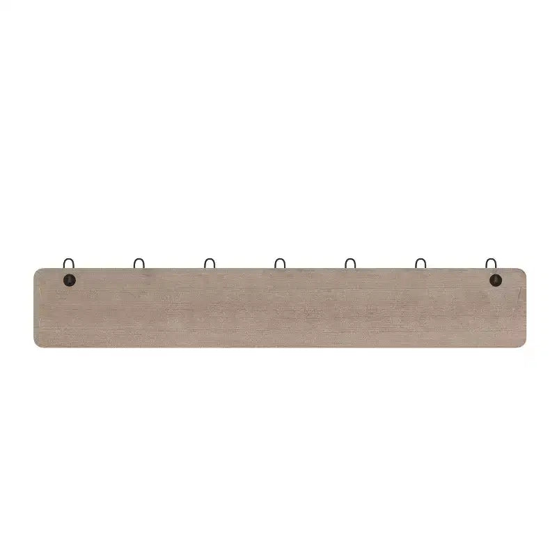 Wall Mount Pine Wood Storage Rack with 7 Hanging Hooks, 86.4 cm
