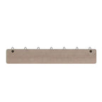 Wall Mount Pine Wood Storage Rack with 7 Hanging Hooks, 86.4 cm