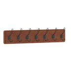 Wall Mount Pine Wood Storage Rack with 7 Hanging Hooks, 86.4 cm