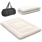 approx. 137 × 191 cm mattress size/approx. 193 × 203 cm mattress size/approx. 152 × 203 cm mattress size/approx. 97 × 191 cm mattress size Futon Mattress Japanese Floor Sleeping Pad Washable Cover Carry Bag Beige