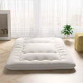 Beige Japanese-Style Floor Futon Mattress with Washable Cover and Carry Bag