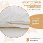 Beige Japanese-Style Floor Futon Mattress with Washable Cover and Carry Bag