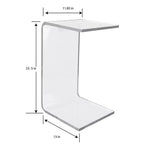 Transparent Acrylic C-Shaped Side Table