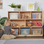 8-Compartment Mobile Storage Cabinet on Casters