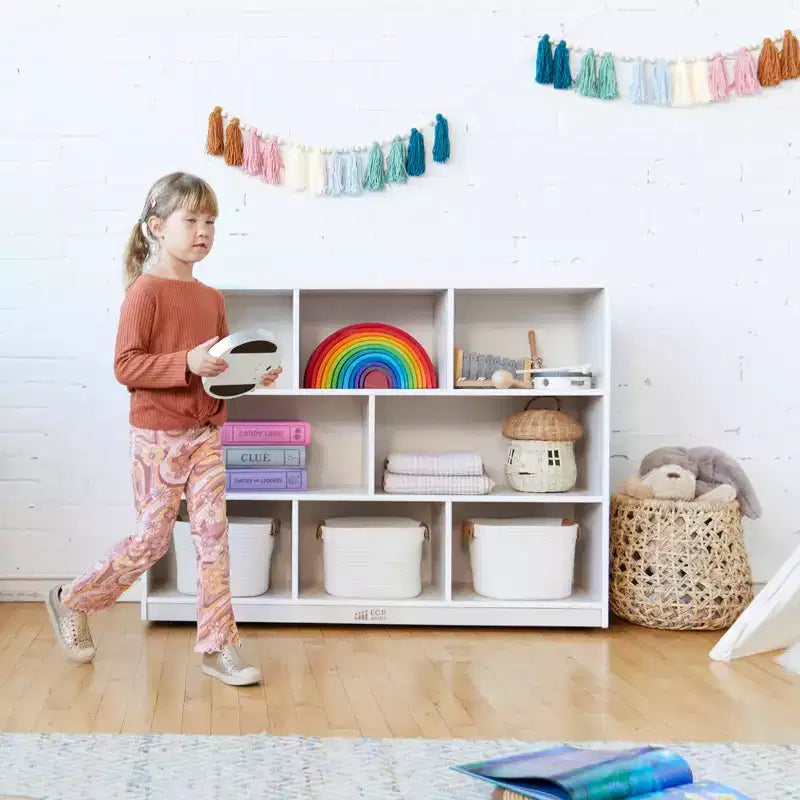8-Compartment Mobile Storage Cabinet on Casters