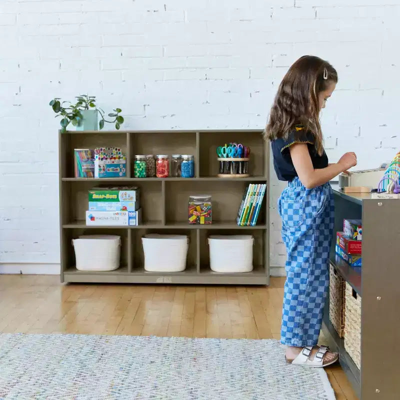 8-Compartment Mobile Storage Cabinet on Casters
