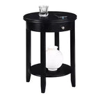 Black 1 Drawer End Table with Shelf