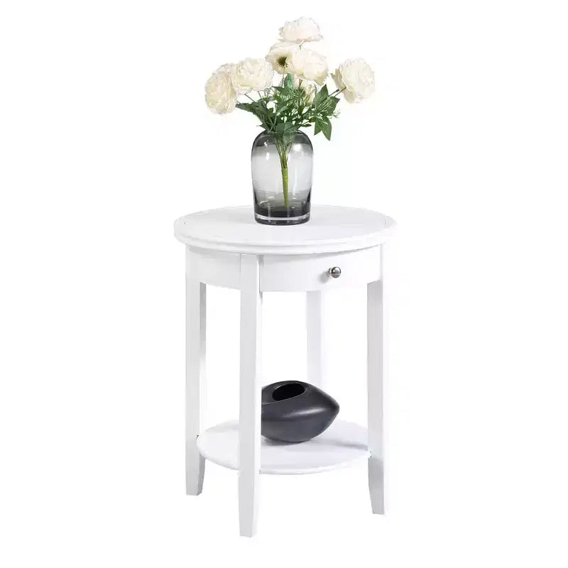 Black 1 Drawer End Table with Shelf
