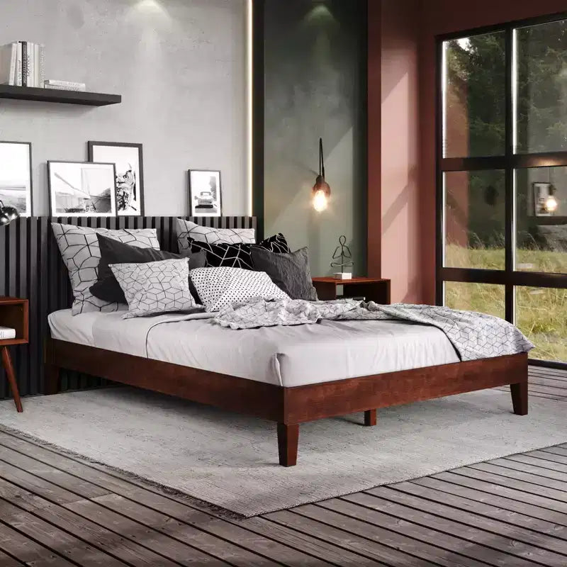Natural Pine Platform Bed