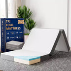 5 Portable Tri Folding Gel Memory Foam Mattress | Breathable Mesh Sides with Ultra Soft, Removable and Washable Cover