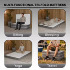 Portable Tri-Fold Gel Memory Foam Mattress with Removable Cover
