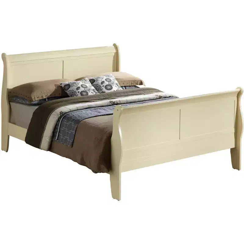 Sleigh Bed with High Footboard, for 137 × 191 cm Mattress