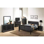 Sleigh Bed with High Footboard, for 137 × 191 cm Mattress