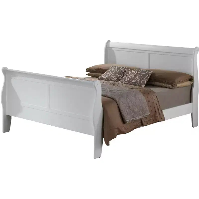 Sleigh Bed with High Footboard, for 137 × 191 cm Mattress