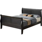 Sleigh Bed with High Footboard, for 137 × 191 cm Mattress