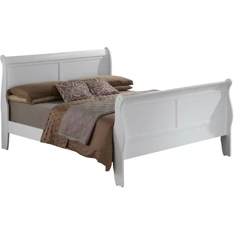 Sleigh Bed with High Footboard, for 137 × 191 cm Mattress