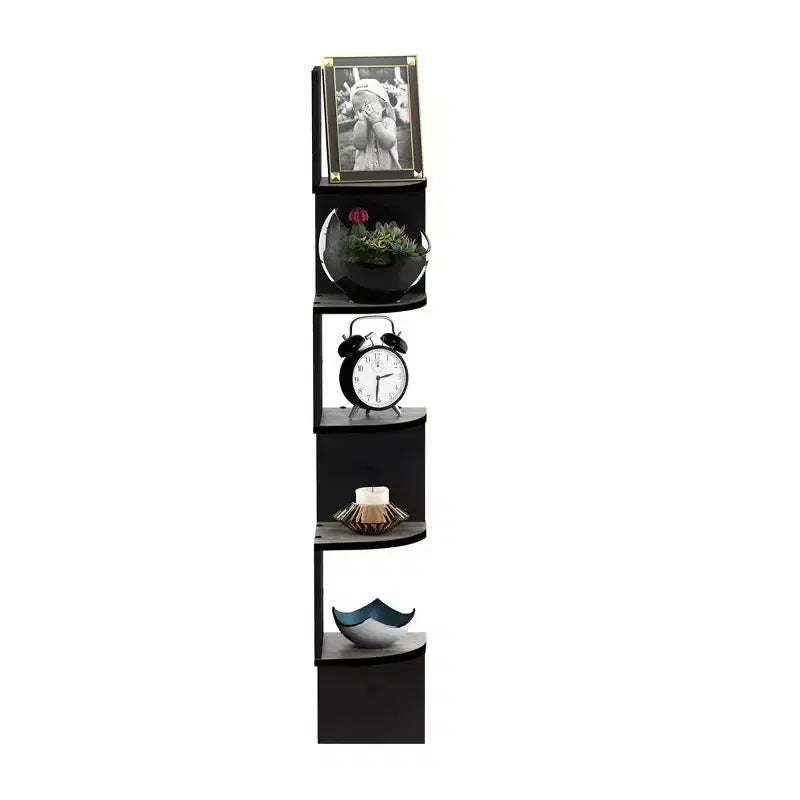 5-Tier Wall Mount Floating Corner Bookshelf