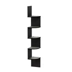 5-Tier Wall Mount Floating Corner Bookshelf