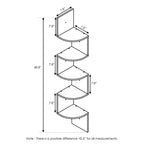 5-Tier Wall Mount Floating Corner Bookshelf