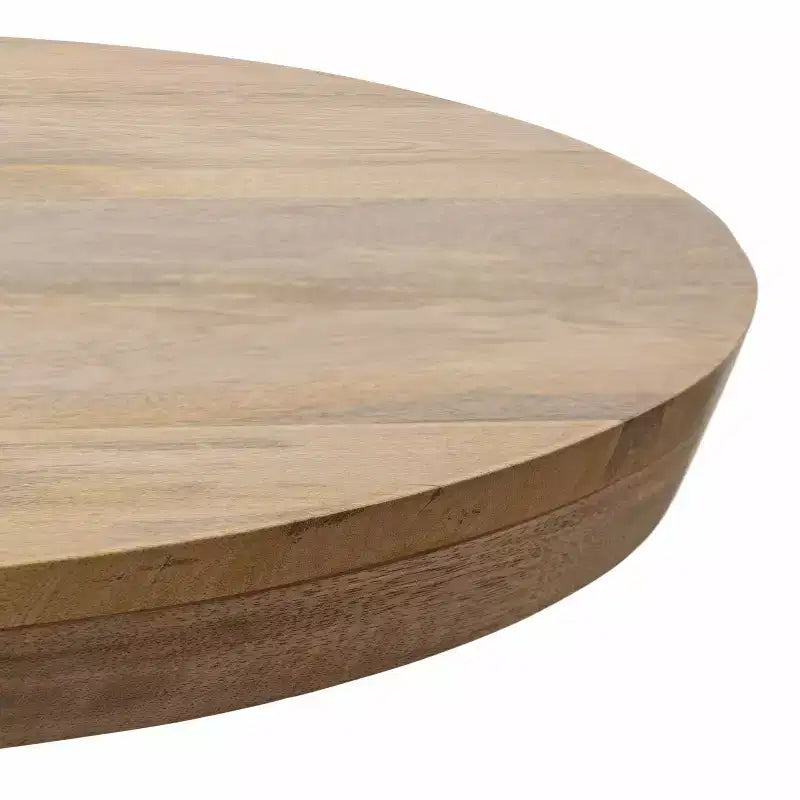Natural Solid Mango Wood Oval Coffee Table, 96.5 × 50.8 cm