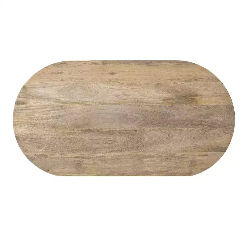 Natural Solid Mango Wood Oval Coffee Table, 96.5 × 50.8 cm