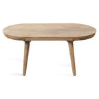 Natural Solid Mango Wood Oval Coffee Table, 96.5 × 50.8 cm
